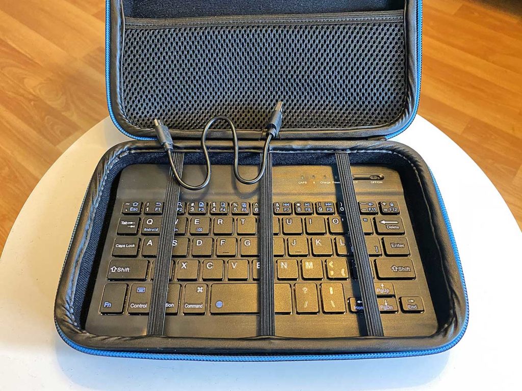 Super Reise-Tastatur Set mit Tasche und Ladekabel