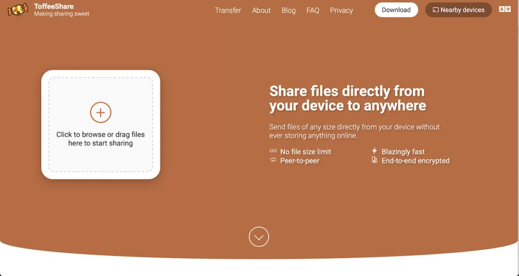 Toffeeshare ist eine super WeTransfer Alternative