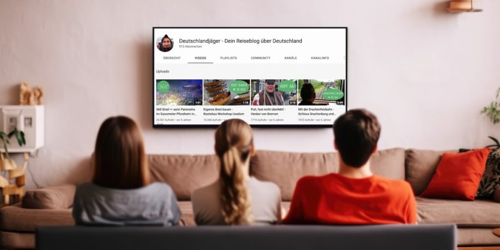 So könnten deine YouTube Thumbnails auf einem Smart TV aussehen