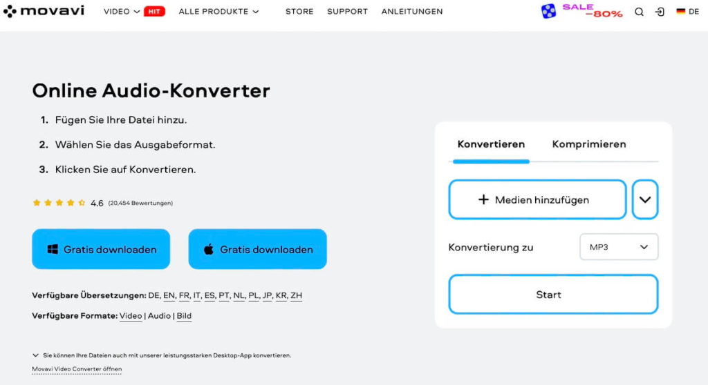 Movavi ist ein bekannter MP3 Downloader